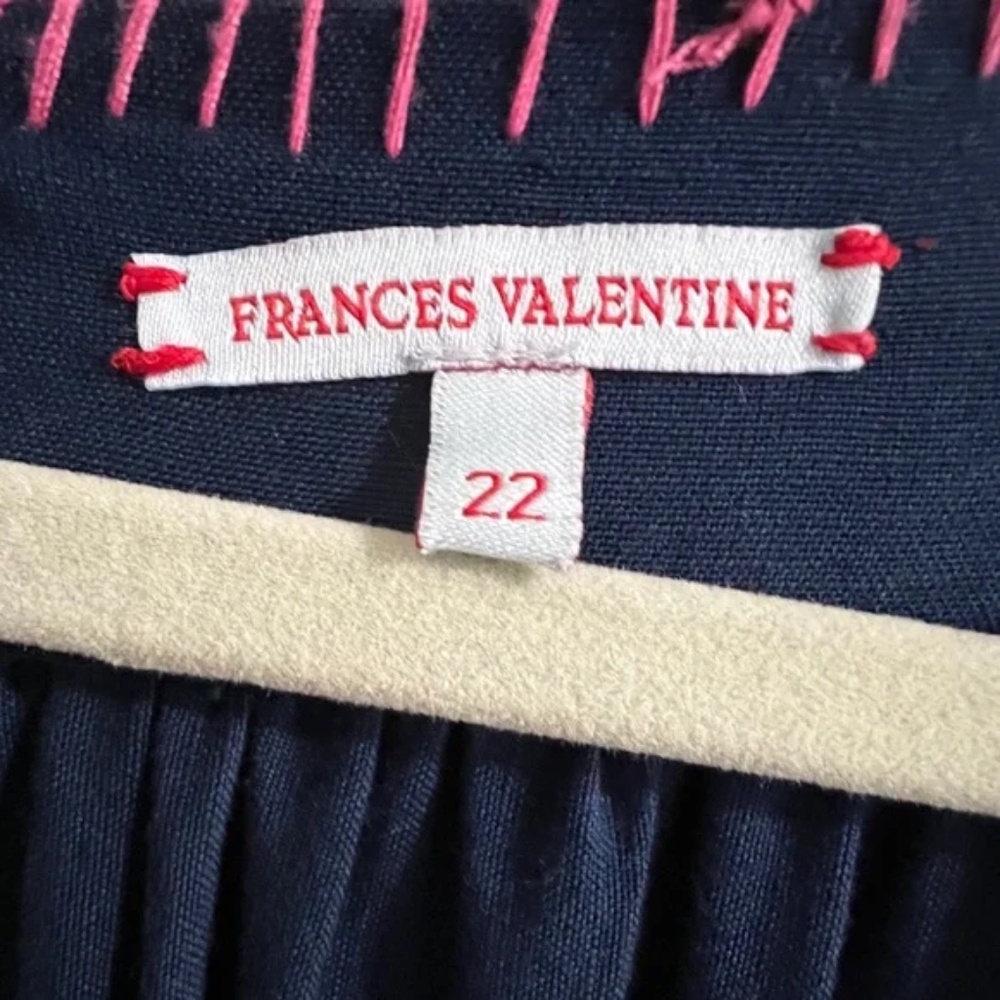 Frances Valentine Kaftan Butterfly Embroidered Dress In Navy Size 22 - Picture 6 of 11